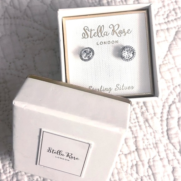 New Stella Rose London sterling silver stud earrings - Picture 2 of 2